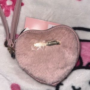 COPY - Juicy couture dusty blush fluffy heart zip around wallet